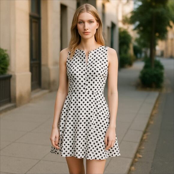 Adorable Monteau Polka Dot Midi Dress Size S - Picture 2 of 12